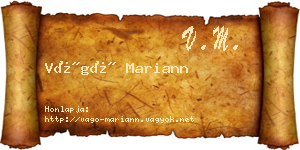 Vágó Mariann névjegykártya