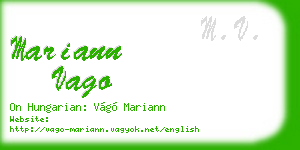 mariann vago business card