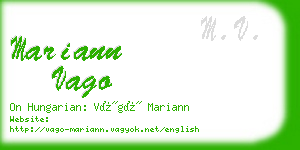 mariann vago business card